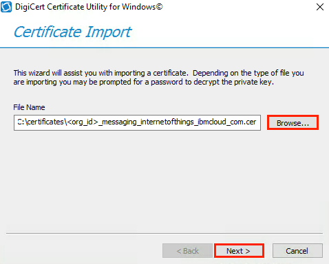 Import Certificate