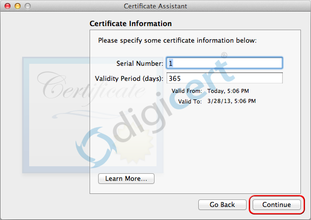 Serial Number & Validity Period